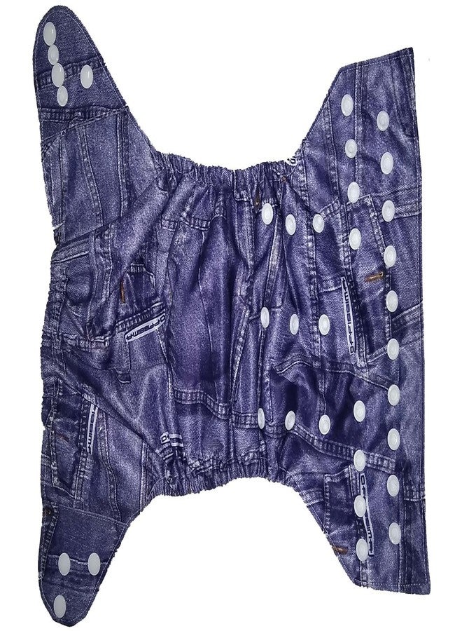 Miracle Moms Reusable Cloth Diaper With Microfiber Insert Adjustable Waist & Height with snap Buttons, Absorbent Insert- Denim Print Cloth Nappies/Daiper (Pack of 1) - Image 3