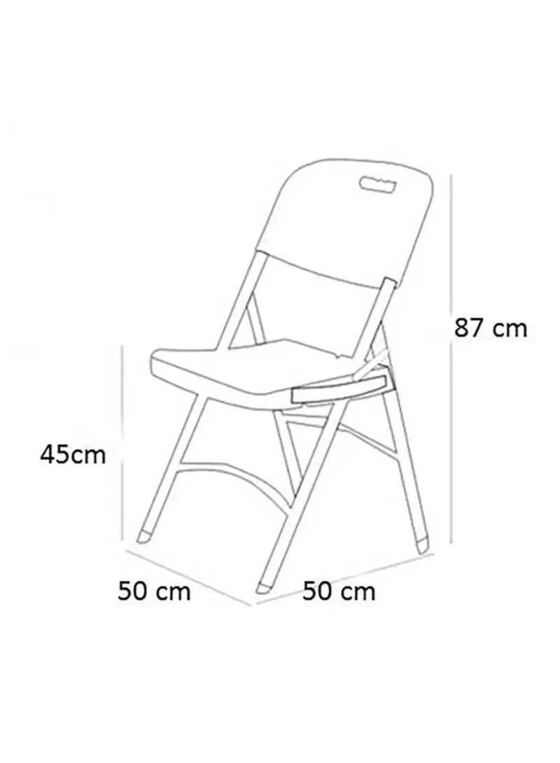 منترا كرسي قابل للطي مصنوع من البلاستيك والرتان بإطار معدني 50 طول × 87 عرض × 45 ارتفاع، لون أسود. - Image 3