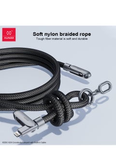 XUNDD XUNDD Crossbody Lanyard with Built-in Cable (USB-C Compatible with Lightning) 27W Charging Cable, Body Neck Lanyard for Compatible with iPhone 14 Pro Max, iPhone 14 Plus, 14 Pro, iPhone 13 Pro Max, 13 Pro, etc (1.2M)  - Image 3
