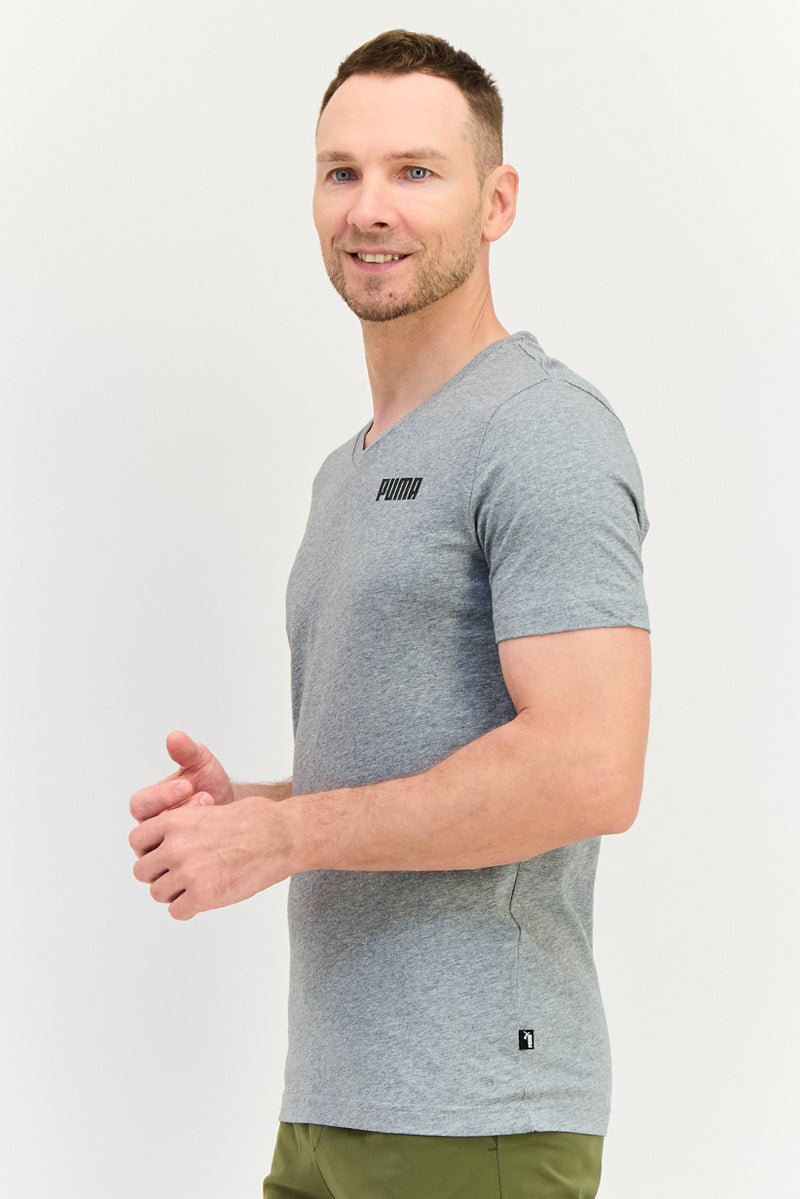 PUMA تي شيرت رياضي للرجال بأكمام قصيرة، خارجي، رمادي - Image 2