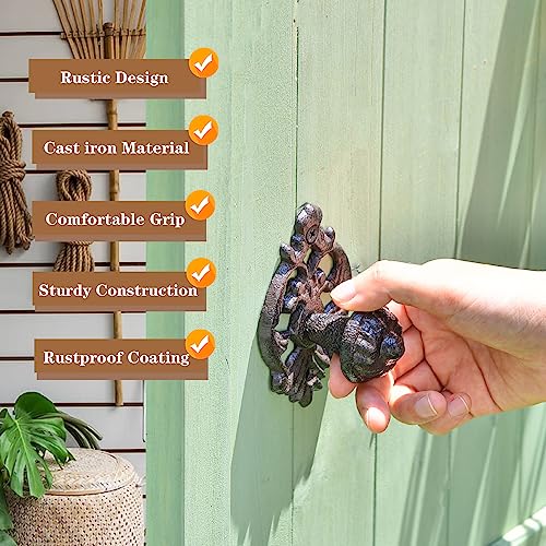 Sungmor 2PC Cast Iron Cabinet Furniture Knobs, Vintage Pretty Drawer Pulls for Closets Dressers, Small Decorative Dummy Handles Pulls, Solid Sturdy Cupboard Wardrobe Left/Right Handed Door Handles - Image 4