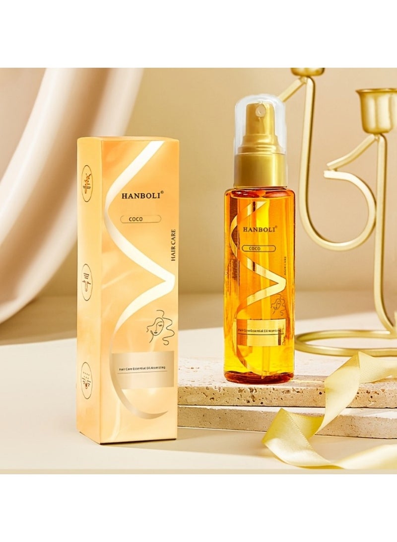 هانبولي رذاذ عطر الشعر الفاخر: لمعان فوري، ترويض التجعيد وعطر دائم 24 ساعة – بدون شطف – 100 مل  - Image 1