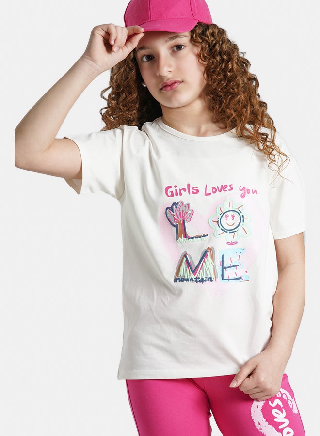 ريمينت بيجاما للبنات احب نفسي ابيض داكن - Image 2