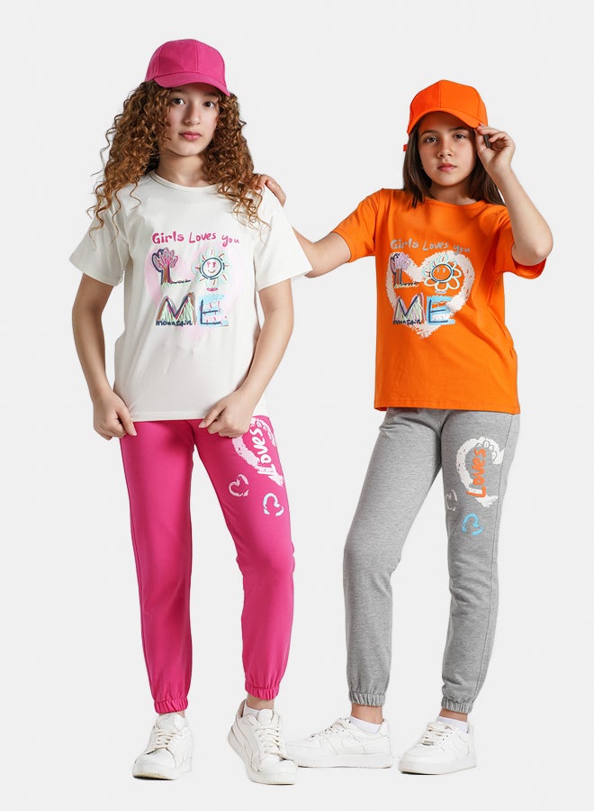 ريمينت بيجاما للبنات احب نفسي ابيض داكن - Image 4