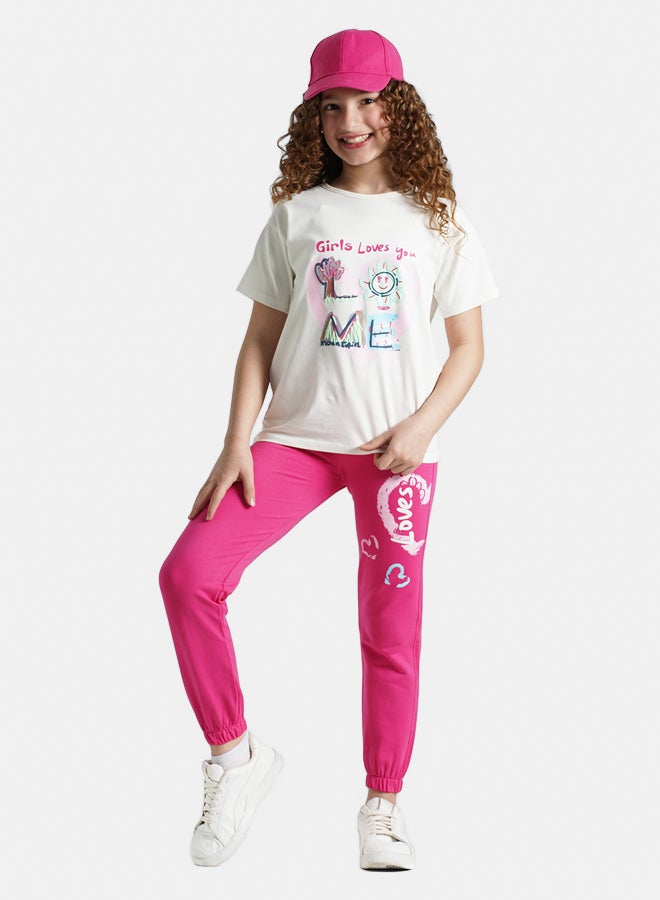 ريمينت بيجاما للبنات احب نفسي ابيض داكن - Image 1