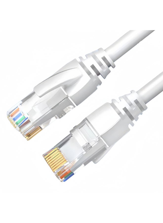 Generic Six Kinds Of Gigabit Network Cable Cat6e Waterproof With Crystal Head Home Network Cable Finished Jumper 0.5-50 Meters-Color:White-Line Length:2m  - Image 1