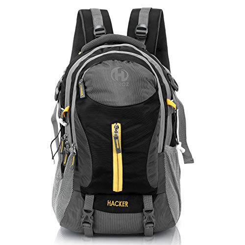 HEROZ Hacker 50 litres Large Size Nylon Travel Laptop Backpack Water Resistant Slim Durable Computer Book Bag Tracking Fits Up to 17.3-inch Laptop (Grey & Black) - Image 1