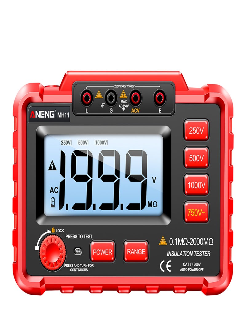 ANENG MH11 Megohmmeter Digital 500V High Voltage Electronic Shaking Table 1000V Electrician High Resistance Meter Insulation Resistance Tester - Image 1