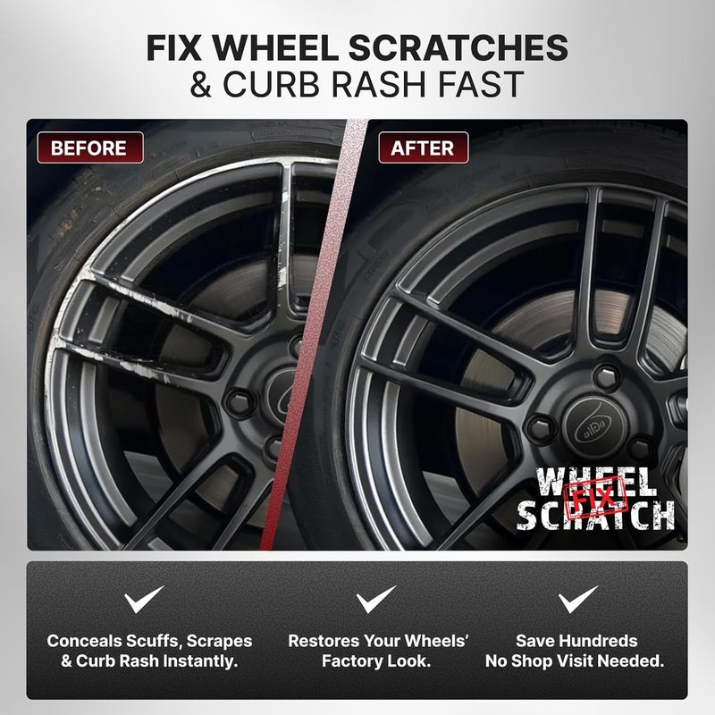 Wheel Scratch Fix ® Gray Touch Up Paint for Cars - DIY Alloy Wheel Repair Kit, Curb Rash Remover with Fast-Drying Pen - Long-Lasting OEM Finish Car Rim Paint for Scuffs and Chips at Home (Anthracite) - Image 2