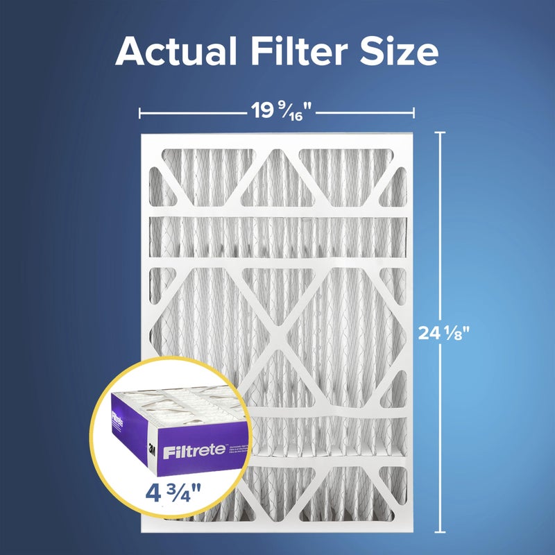 Filtrete 20x25x5 Air Filter MERV 12, MPR 1550 Certified Asthma & Allergy Friendly 1-Pack, Fits Trion AirBear, AC Furnace HVAC Filters, Pleated Electrostatic (Actual Size 19.56 x 24.13 x 4.75 in) - Image 2