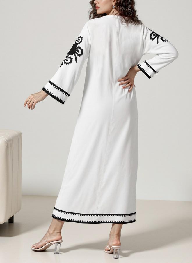 تايك تو جلابية بياقة مفتوحة بطبعة جرافيك - Image 2