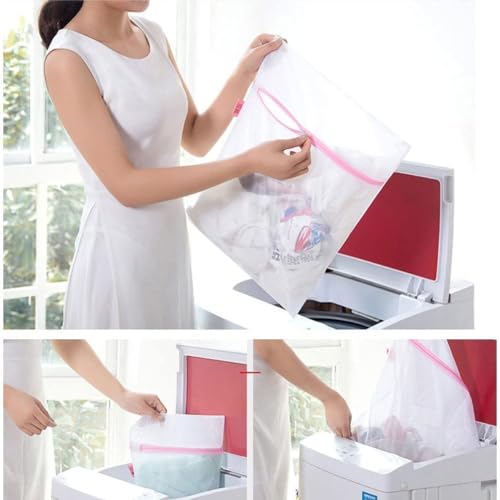 Giffy Fine Mesh Net Laundry Bag 3 Sizes Washing Machines Dirty Clothes Laundry Basket for Undergarments Clothes Organizer Laundry Mesh Bag for Home and Hotel - Image 5