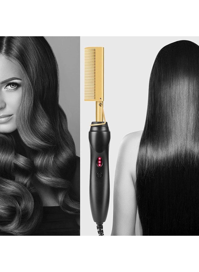 adfafw Electric Heater Comb Multifunctional Copper Hair Straightener Shower Comb - Image 2