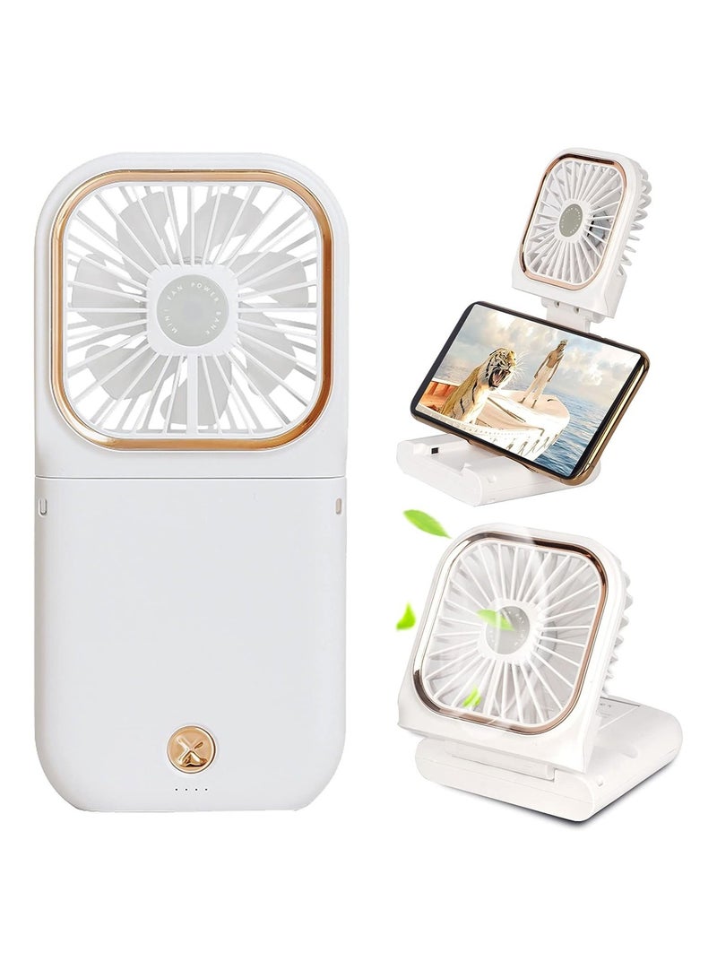 general Mini Handheld Fan Portable Charger Small Fan Breeze Quiet Power Rechargeable USB Fan for Travel Small Personal Fan, Outdoors, Hiking, Camping, white - Image 1