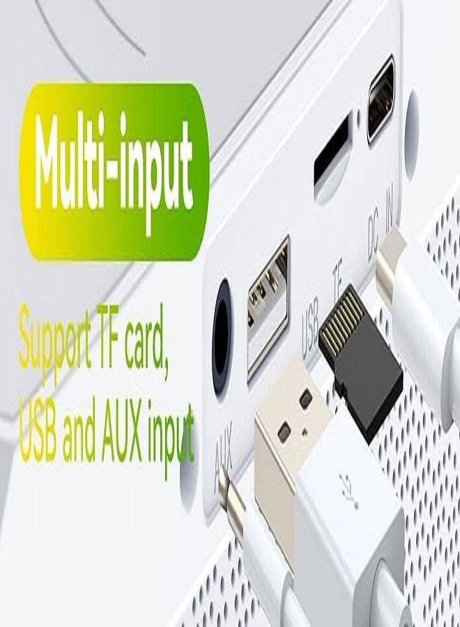 Wireless Charging Atmosphere Light with Bluetooth Speaker FM Radio 6 RGB Sync Music Lighting Mode for Bedroom Office Birthday Gift for Women Men Girls Boys Gift White 2023 - Image 4