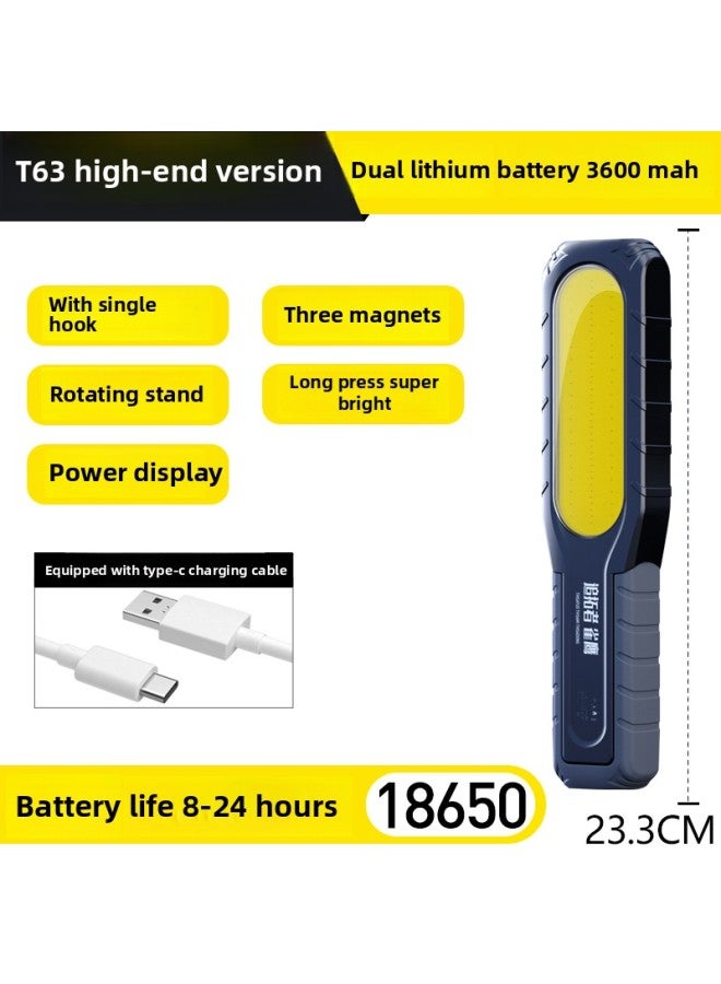 Super Bright Work Light Auto Repair Light LED Strong Light Flashlight Machine Tool Emergency Light Super Magnetic Charging Light 