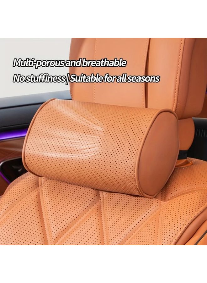 Napa Leather Car Headrest Noble Black Breathable Soft Resilient Interior Decoration - Image 3