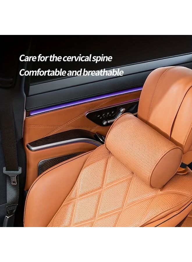 Napa Leather Car Headrest Noble Black Breathable Soft Resilient Interior Decoration - Image 2