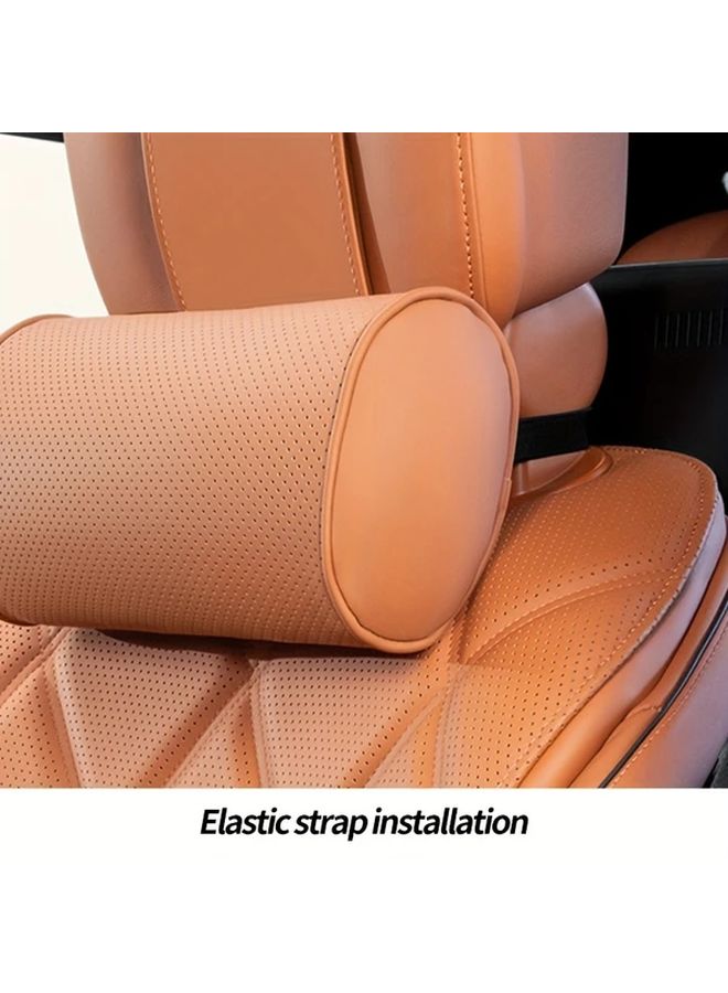Napa Leather Car Headrest Noble Black Breathable Soft Resilient Interior Decoration - Image 4