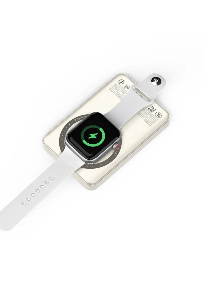 لانيكس باور بانك لاسلكي Lanex Magsafe بسعة 10000 مللي أمبير/ساعة باللون الأبيض - N28 - Image 2