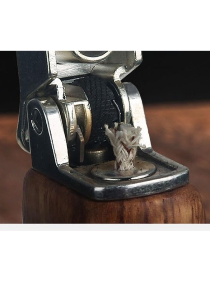 Generic Windproof Sandalwood Kerosene Lighter, Retro Pipe Lighter with Whetstone Igniter, Refillable Vintage Old-Fashioned Design, Exquisite Packaging, Perfect Gift for Men (Color: R2)  - Image 5