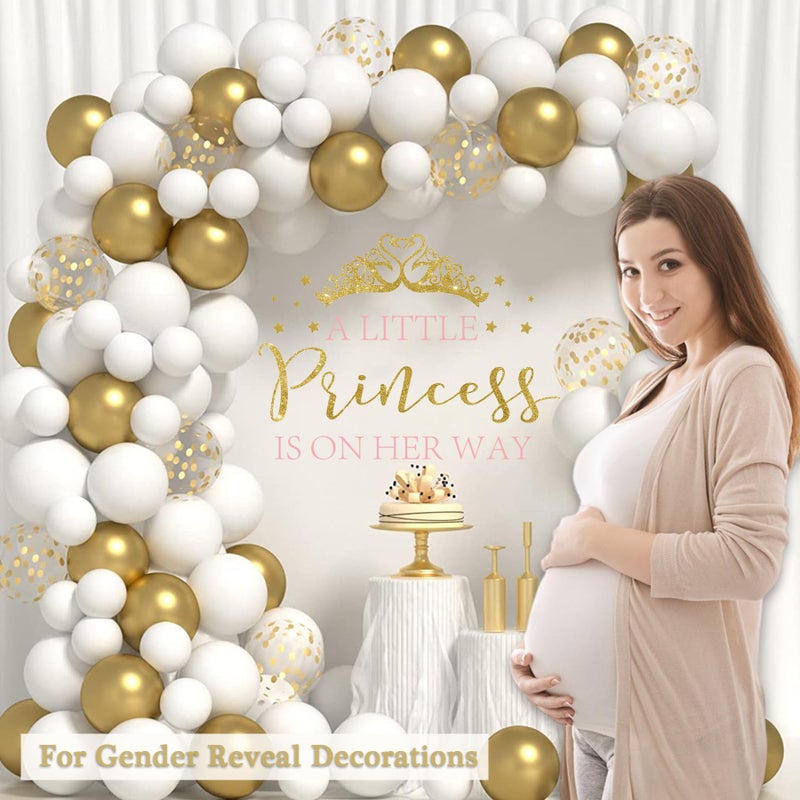 SANDOO A Little Princess Is On Her Way Baby Shower Decal Peel and Stick - Princess Baby Shower Decorations,Crown Little Princess Decorations Stickers for Background, It Is A Girl Gender Reveal Party Supplies - Image 4