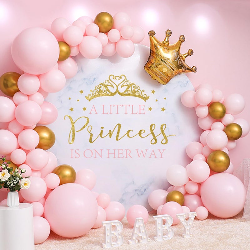 SANDOO A Little Princess Is On Her Way Baby Shower Decal Peel and Stick - Princess Baby Shower Decorations,Crown Little Princess Decorations Stickers for Background, It Is A Girl Gender Reveal Party Supplies - Image 5