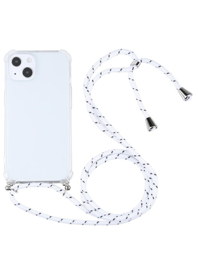 Zaboon Case For iPhone 13 mini Four-corner Shockproof Transparent TPU Protective Case with Lanyard - Image 1