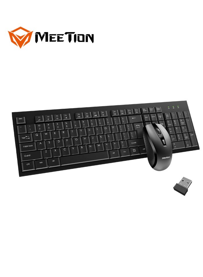 Meetion 2.4GHz Wireless Combo C4120little C4120 Little 2.4GHz USB Nano receiver Does coverage range up to 10m Mouse resolution 800/1200/1600dpi - Image 1