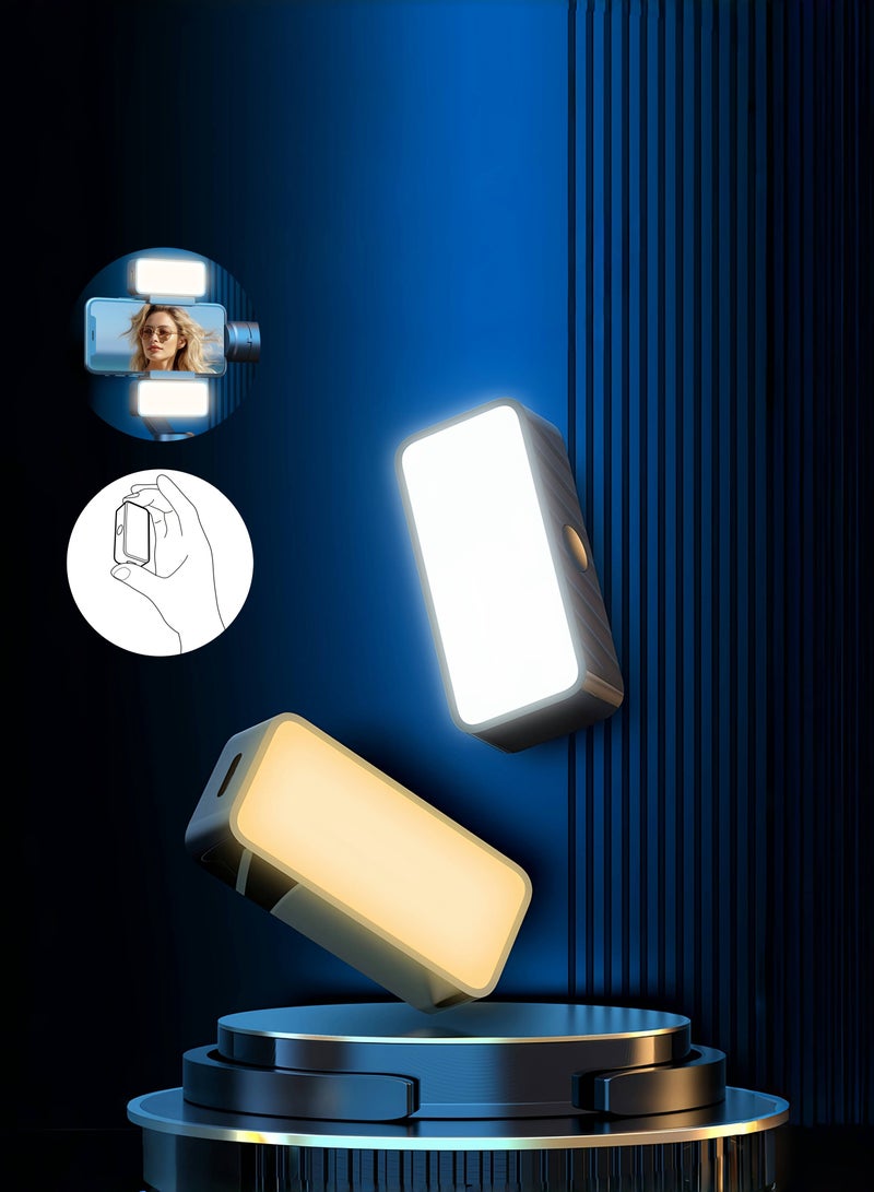 1-piece universal magnetic mini fill light portable pocket light LED video conferencing mobile phone fill light, three lighting modes, built-in N52 strong magnet, 30 LED lamp beads on board, the light can be seen directly by the eyes - Image 1