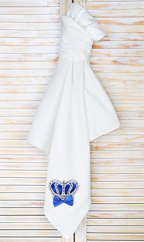 Lilax Baby Boy Newborn Crown Jewels Swaddle Receiving Blanket Royal Blue - Image 3