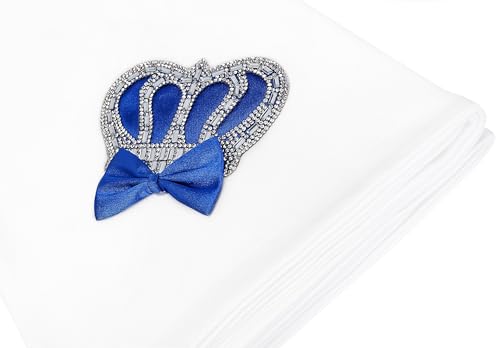 Lilax Baby Boy Newborn Crown Jewels Swaddle Receiving Blanket Royal Blue - Image 5