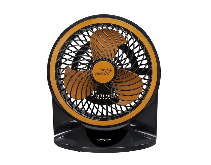 V-Guard Spinny Pro 180 mm Table & Wall Fan | 2100 RPM High Speed Motor | 353 CFM Air Delivery | 3 Speed Settings | Compact and Powerful | Durable ABS Build | 2- Year Warranty | Orange Black - Image 1