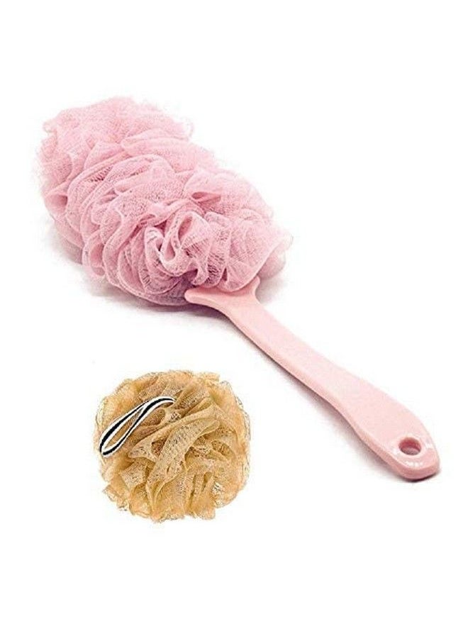 Four Season - Combo Of Loofah Ball And Loofah With Handle Shower Sponge Soft Body Scrubberexfoliating Bath For Women And Men For Silky Skinfull Cleanserich Lather [Color May Vary] (Pack Of 2) - Image 1