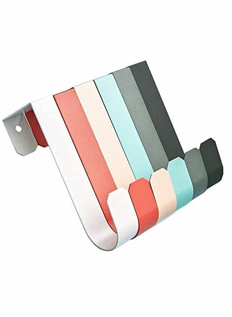 Luckam Nail Free Hook Behind The Door, Over Cabinet Hook, Packs Of 6 Colorful Durable Metal Over Door Hooks For Cabinet And Closet Single Over Door Hooks Fits For Door Widths Up To 4.2 CM - Image 1