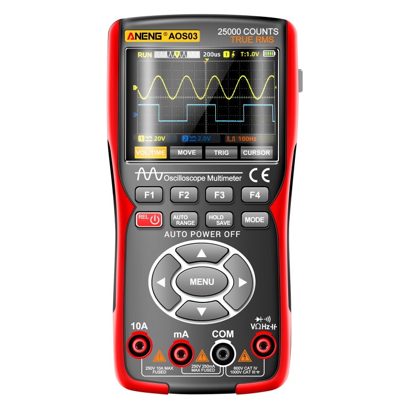 3-In-1 Handheld Oscilloscope Multimeter - 50MHz Bandwidth 280MSa/s Sampling Rate 3.5" IPS Display Signal Generator for Professionals Hobbyists Home & School Use - Image 1