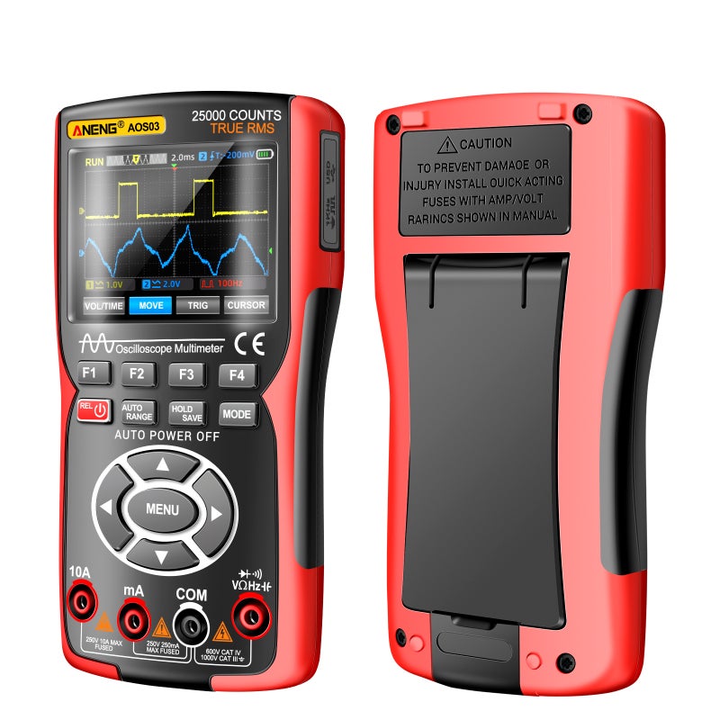 3-In-1 Handheld Oscilloscope Multimeter - 50MHz Bandwidth 280MSa/s Sampling Rate 3.5" IPS Display Signal Generator for Professionals Hobbyists Home & School Use - Image 4