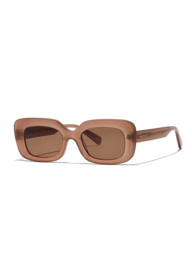 30Sundays Sundown,Women Sunglasses, Rectangle Sunglasses, UV Protection: UV400 (Beige,Brown)