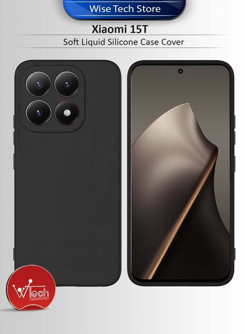 دبليو تيك غطاء حافظة سيليكون ناعم لهاتف Xiaomi 15T 5G 2025 (MCRPSN) - أسود - Image 1