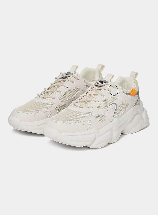 Styli Textured Chunky Sole Lace Up Sneakers
