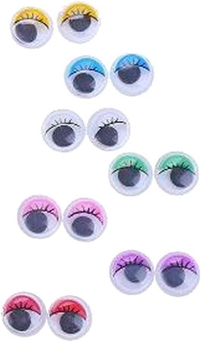 misppro Mixed Color Wiggly Wobbly Googly Eyelash Eyes Scrapbooking Crafts 8mm - Image 1