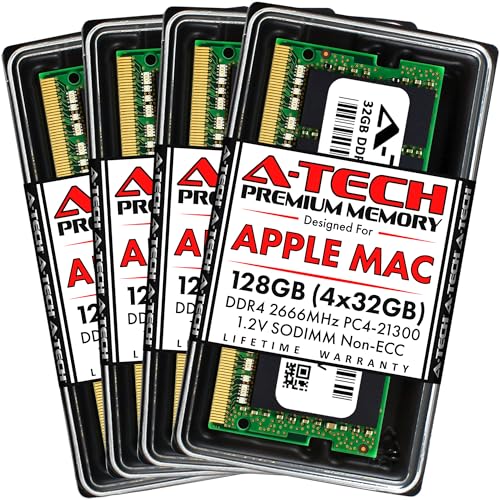 A-Tech 128GB Kit (4x32GB) RAM for Apple iMac 2019 & 2020 27 inch Retina 5K | DDR4 2666 MHz SODIMM PC4-21300 / PC4-21333 260-Pin SO-DIMM Max Memory Upgrade - Image 1