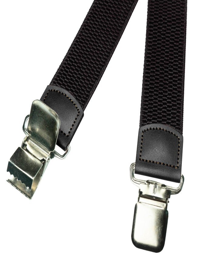 JEMYGINS Mens Black Suspender with Very Strong Metal Clips 3.8cm Wide Heavy Duty Suspender(1) - Image 3