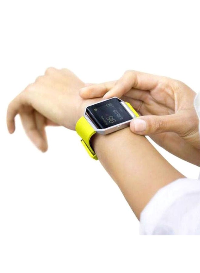 NIBEMINENT Luxury Sports Silicone Bracelet Wrist Watch Replacement Strap Band For Fitbit Blaze Smart (Yellow) (6.7"-8.1") - Image 5