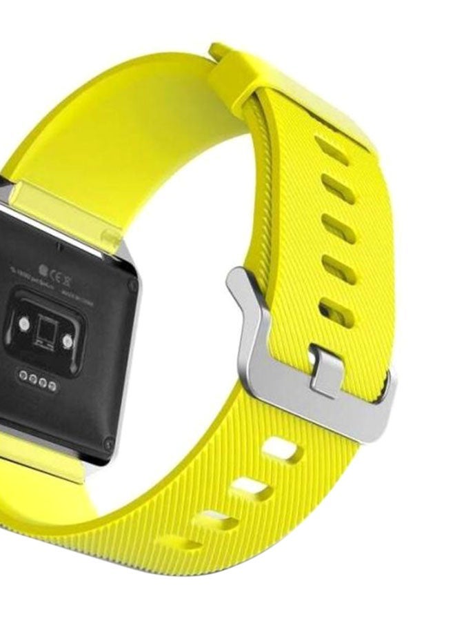 NIBEMINENT Luxury Sports Silicone Bracelet Wrist Watch Replacement Strap Band For Fitbit Blaze Smart (Yellow) (6.7"-8.1") - Image 4