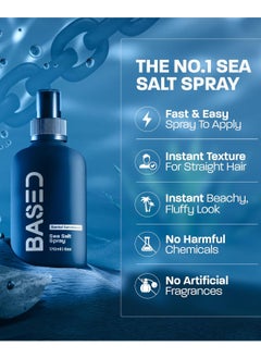 Based Natural Sea Salt Spray for Hair – Volumizing & Texturizing Hair Spray with Kelp & Vitamin B5 | Lightweight, Non-Greasy Formula | Paraben, Sulfate & Phthalate Free (6.8 oz)  - Image 2