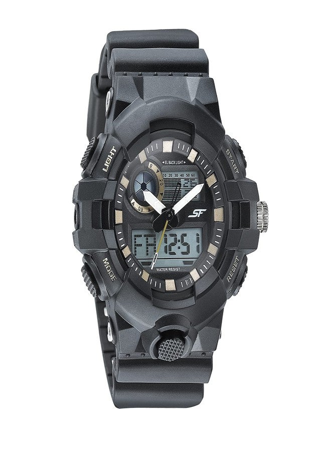 SF Hustler Analog-Digital Grey Round Dial Men's Sport Watch-77117PP01W - Image 1
