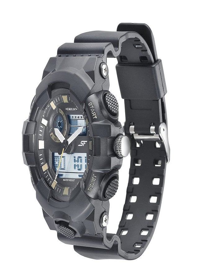 SF Hustler Analog-Digital Grey Round Dial Men's Sport Watch-77117PP01W - Image 3