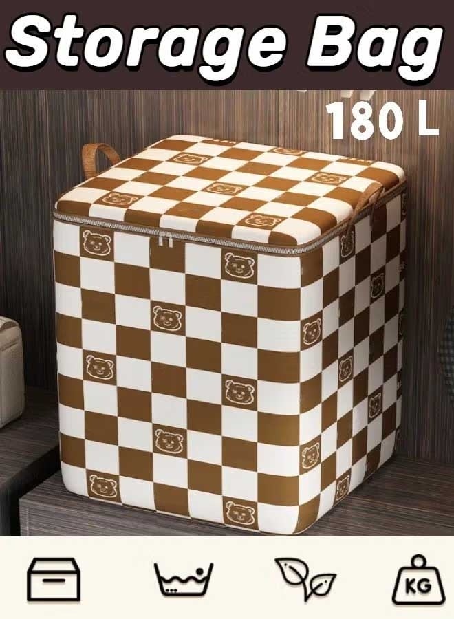 Storage Bags large capacity storage bag Storage Containers suitable for clothes, blankets, sheets, pillows and toys storage, Foldable Organizer with Reinforced Handle,Sturdy Zippers waterproof organiser(180L) - Image 1