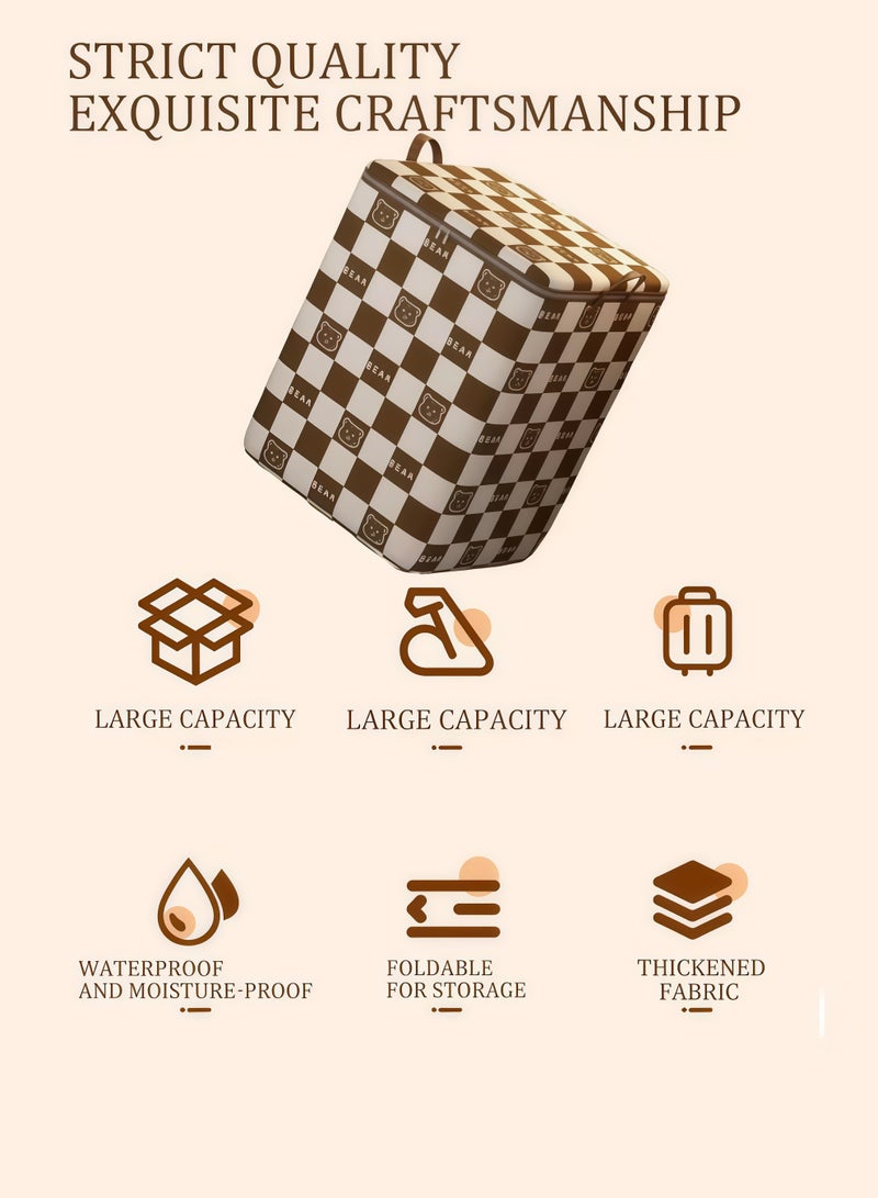 XiuWoo Storage Bags large capacity storage bag Storage Containers suitable for clothes, blankets, sheets, pillows and toys storage, Foldable Organizer with Reinforced Handle,Sturdy Zippers waterproof organiser(180L) - Image 4